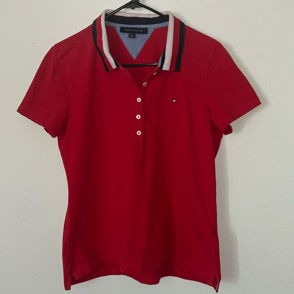 Women Tommy Hilfiger Button up V Neck Size Large
